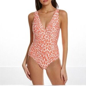 🌻NEW NWOT Carmen Marc Valvo Animal Print One-Piece Swimsuit Size 10
